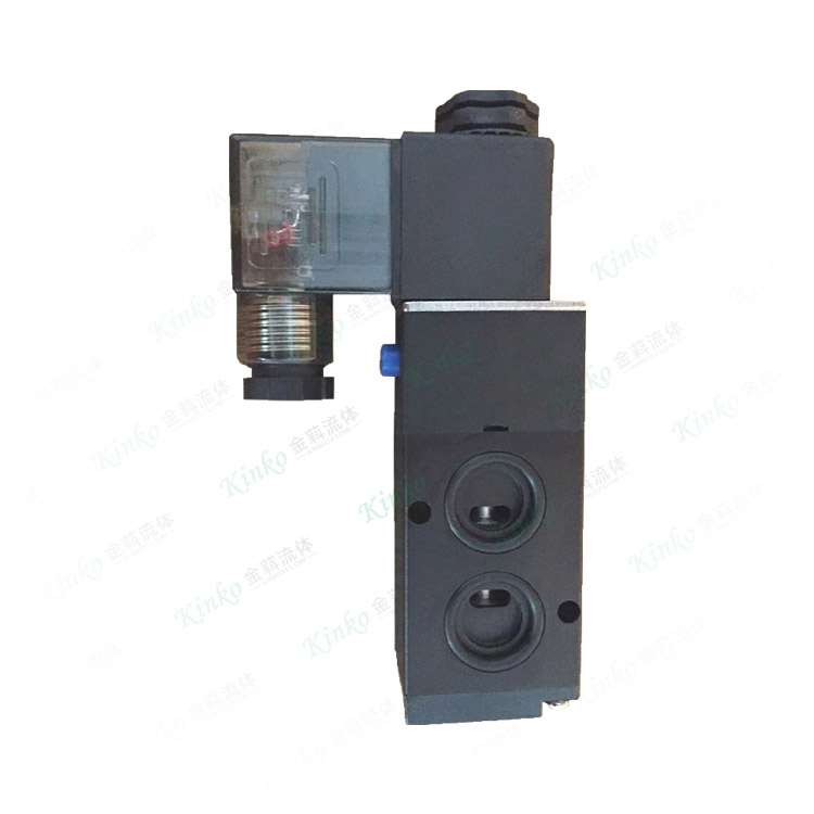 Two position five way solenoid valve