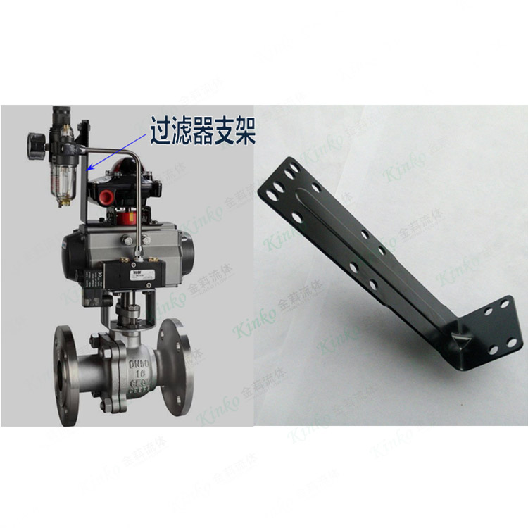 L-shaped support for the filter